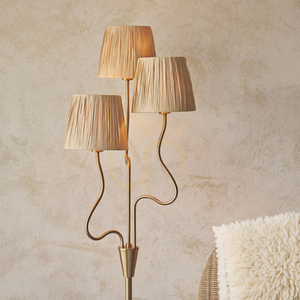Stojacia lampa Endon Wriggle mosadz 3x E14 prírodné vlákno 156 cm small 4