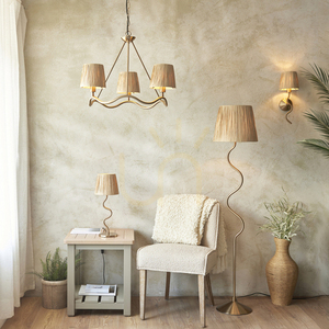 Stolová lampa Endon Wriggle brass prírodné vlákno E14 1 Stolová lampa Endon Wriggle brass prírodné vlákno E14 small 1