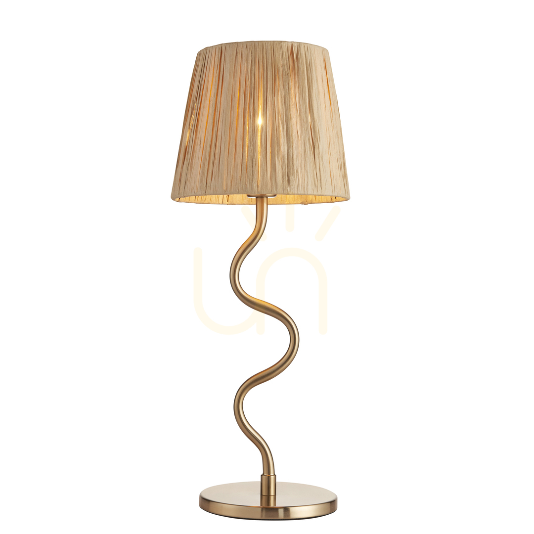 Skontrolujte Stolová lampa Endon Wriggle brass prírodné vlákno E14 Stolová lampa Endon Wriggle brass prírodné vlákno E14