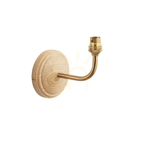 Skontrolujte Nástenné svietidlo Endon Wood Arc Brass drevo oceľ mosadz B22 stmievateľné