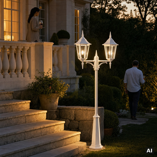 Skontrolujte MODENA NORLYS 382WH Biela záhradná lampa E27