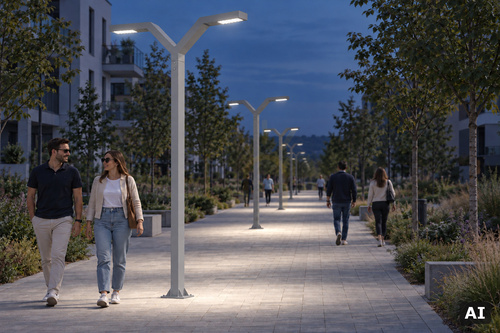 Skontrolujte Osvetľovací stĺp Trysil 1023AL svetlosivý RAL 9006 LED 4000K DALI2 300 cm NORLYS