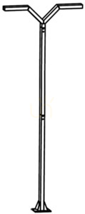 Parkové svietidlo NORLYS TRYSIL 1039BL, stožiar 4 m, dvojitá hlavica LED 40 W 4000 K, 4145 lm, DALI2, IP65, čierne small 1