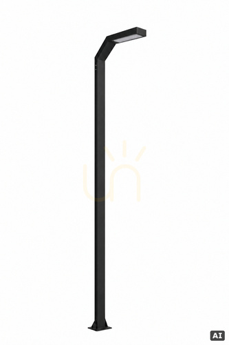 Skontrolujte LED osvetľovací stĺp Trysil 1085BL 4 m, jednoramenný, čierny, stmievateľný NORLYS