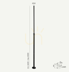 Osvetľovací stĺp NORLYS Lamppost čierny hliník 260–400 cm 1275BL small 0
