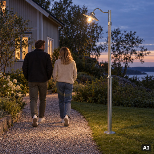 Skontrolujte Záhradná lampa NORLYS Karlstad 2033GA žiarovo zinkovaná E27 teleskopická