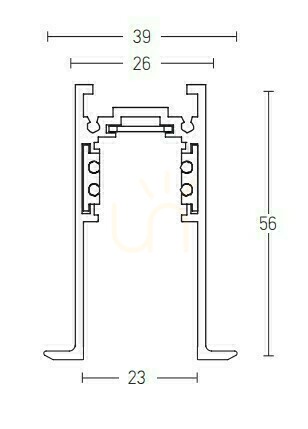 Skontrolujte Zapustená magnetická lišta Zambelis 2084W-1, 48 V, 1 m, pieskovo biela