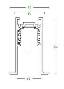 Zapustená magnetická lišta Zambelis 2084W-1, 48 V, 1 m, pieskovo biela small 0