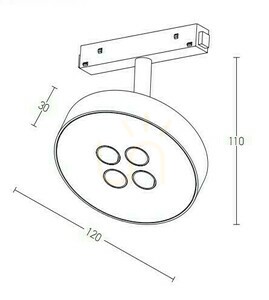 Magnetické koľajnicové svetlo 12W 3000k 48V hliníková čierna ZAMBELIS small 1