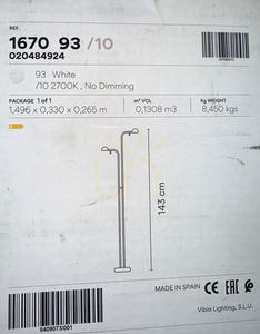Stojacia lampa VIBIA PIN 167093/10 biela 2700K small 1