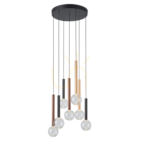 Skontrolujte Závesné LED svietidlo Italux Alinos čierne 7x LED 28W PND-24019-7A-BK