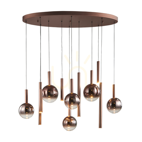 Skontrolujte Závesné LED svietidlo Italux Camino 12-bodové medené PND-24038-12B-COPP