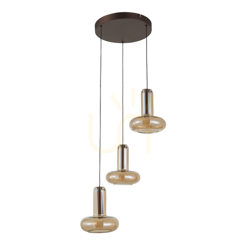 Skontrolujte Závesné LED svietidlo Italux Carote 3x LED meď/jantár PND-24011-3-COPP