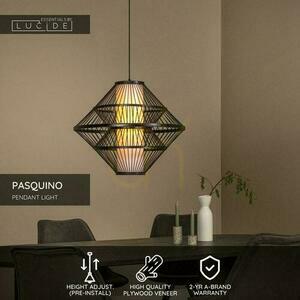 Závesné svietidlo Lucide PASQUINO čierne Japandi 60 cm 21445/60/30 small 3