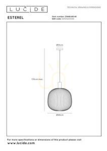 Závesné svietidlo Lucide Esterel béžové 40 cm kov 21446/40/41 small 7