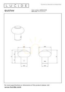 Stolová lampa Lucide Gustav modrá LED USB stmievateľná 8 cm 44520/01/35 small 8