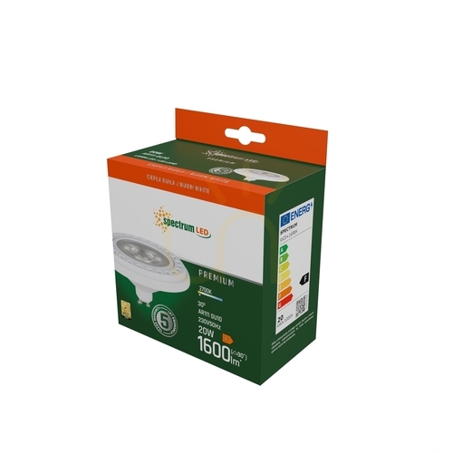 Skontrolujte LED žiarovka Ar111 GU10 230V 20W Cob 30 St WW Ra90 Premium White Spectrum 5 rokov záruka