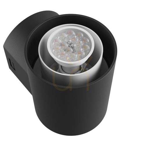 Skontrolujte Vonkajšie nástenné svietidlo Stella Column Wall GU10 6W CCT 230V 270 St IP44 Ik08 100 X130 X245mm Black Round Facade.