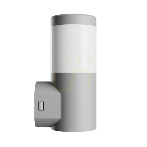 Skontrolujte Vonkajšie nástenné svietidlo Stella Column Wall GU10 6W CCT 230V 270 St IP44 Ik08 100 X130 X245mm Grey Round Facade.
