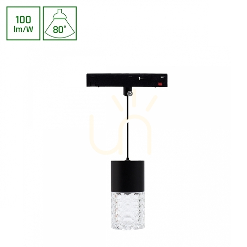 Skontrolujte System Shift Basic Závesné svietidlo Hangit Crystal 55x110mm (1100mm drôt) 6W 3000 K čierna.