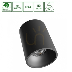 Svietidlo ORBITO na povrch 14 27W WW 230V 40 St IP44 Ugr<19 Ra90 Fi115 X152mm čierne okrúhle 5 rokov small 0