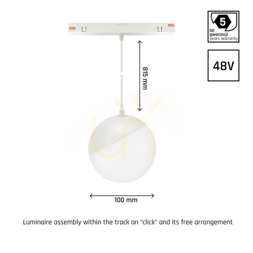Skontrolujte System Shift Smart Globe Pendant Light Fi100 (815 mm kábel) 5W 165st White CCT/Dim Lat Gw.