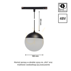 Závesné svietidlo na lištu SpectrumLED SYSTEM SHIFT SMART GLOBE P čierne 6 W CCT WLD+40001_SMART small 5