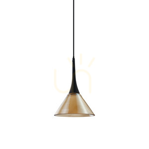Prívesné svetlo Ideallux Cocktail 353623 jantárové sklo čierne Ø15 cm LED 7W small 0