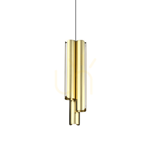 Skontrolujte Prívesné svietidlo Ideallux DORICA 366494 mosadzné LED 27W Ø9,5 cm