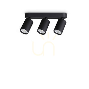 Plafón Ideallux DYNAMITE 371252 čierny 3x GU10 Ø27,5 cm small 0