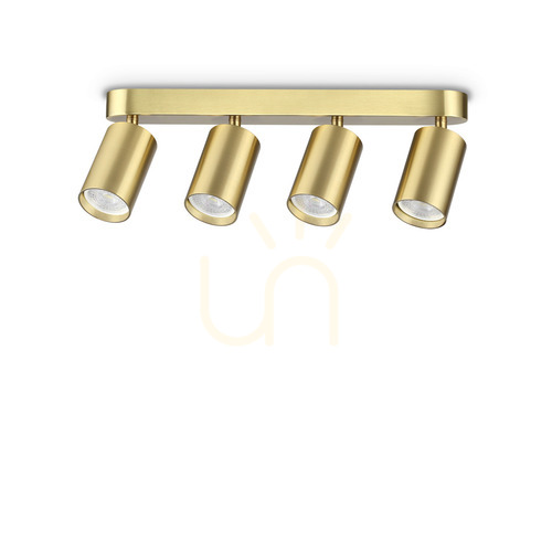 Skontrolujte Plafón Ideallux DYNAMITE 371351 mosadz 4x GU10 ø38,5 cm