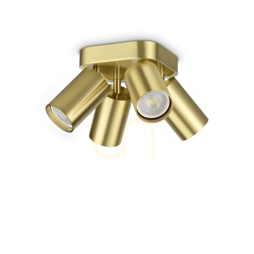 Skontrolujte Plafón Ideallux Dynamite 371306 mosadzný 4x GU10 Ø13,5 cm