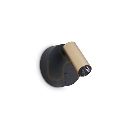 Skontrolujte Nástenné svietidlo Ideallux ELF 347486 čierne/zlaté LED 3W 8,5 cm