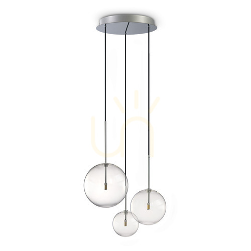 Skontrolujte Prívesné svietidlo Ideallux Equinoxe chróm sklo 3xG4 Ø42 cm 339696