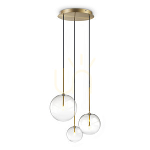 Prívesné svietidlo Ideallux Equinoxe mosadz sklo 3xG4 Ø42 cm 339702 small 0
