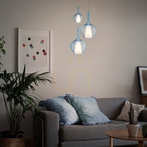 Prívesné svetlo Ideallux KALIQUE 359984 tónované sklo chróm Ø18 cm small 1