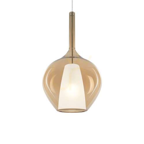 Skontrolujte Prívesné svetlo Ideallux KALIQUE jantárové sklo chróm 28 cm 359526
