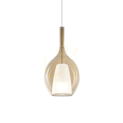 Skontrolujte Prívesné svetlo Ideallux KALIQUE jantárové sklo chróm E27 18 cm 360003