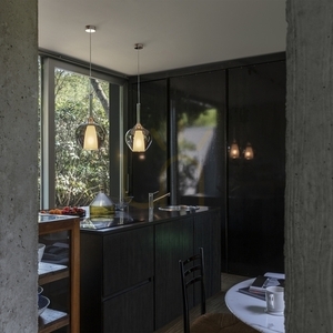 Prívesné svetlo Ideallux KALIQUE 360041 modré chróm E27 Ø18 cm small 2