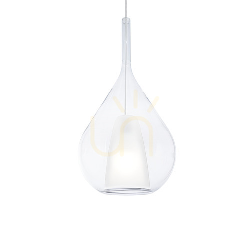 Skontrolujte Prívesné svetlo Ideallux Kalique transparentné chróm 28 cm E27 359793