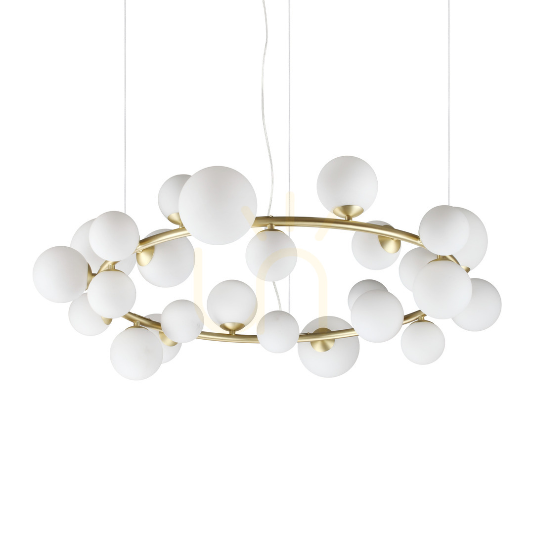 Skontrolujte Prívesné svietidlo Ideallux Perlage 363370 biele mosadzné 25xG9 Ø103,5 cm Prívesné svietidlo Ideallux Perlage 363370 biele mosadzné 25xG9 Ø103,5 cm