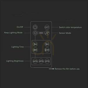 LED solárny reflektor V-TAC 30W diaľkové ovládanie automatický časovač snímač pohybu IP65 CCT VT-432CCT 4800lm small 12