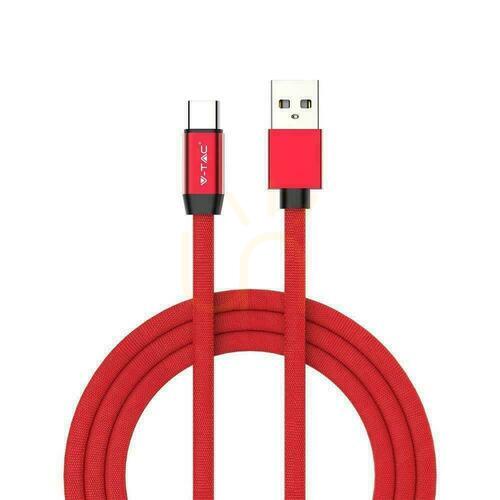 Skontrolujte V-TAC USB kábel typu C 1M červená zlatá séria VT-5342