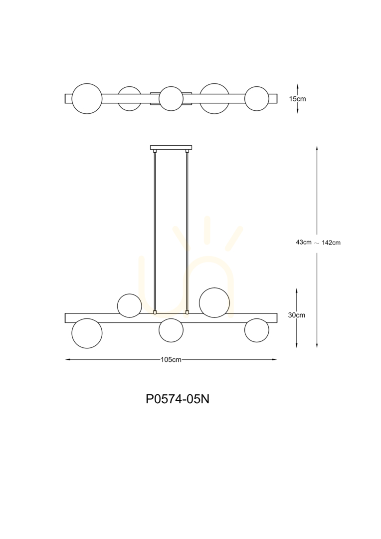 vyhliadka Závesné svietidlo FORES P0574-05N-P7AA Black 5xG9. Závesné svietidlo FORES P0574-05N-P7AA Black 5xG9.