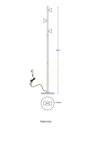 Skontrolujte Stojacia lampa BOSTON F0603-03A-F7B1 Zuma Line 3xLED 18W 3000K 1650lm zlato-čierna 160 cm