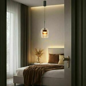 Závesné svietidlo Candellux GLAXI transparentné a hnedé s čiernym detailom GX53 9 W 31-50397 small 2