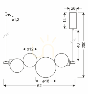 PLAYA transparentná LED 12W závesná lampa CANDELLUX 34-50502 small 2
