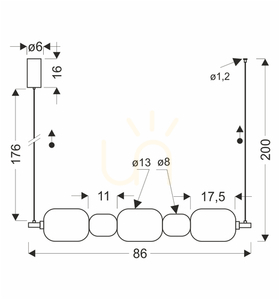 PLAYA transparentná LED 15W závesná lampa CANDELLUX 35-50526 small 2