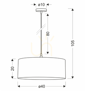 Závesné svietidlo Candellux SHANTI 31-38654, mätové tienidlo 40 cm, čierny záves, E27 small 4