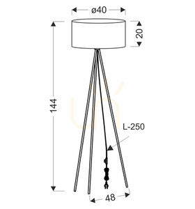 Stojacia lampa SHANTI čierna E27 40W CANDELLUX 51-38760 small 2